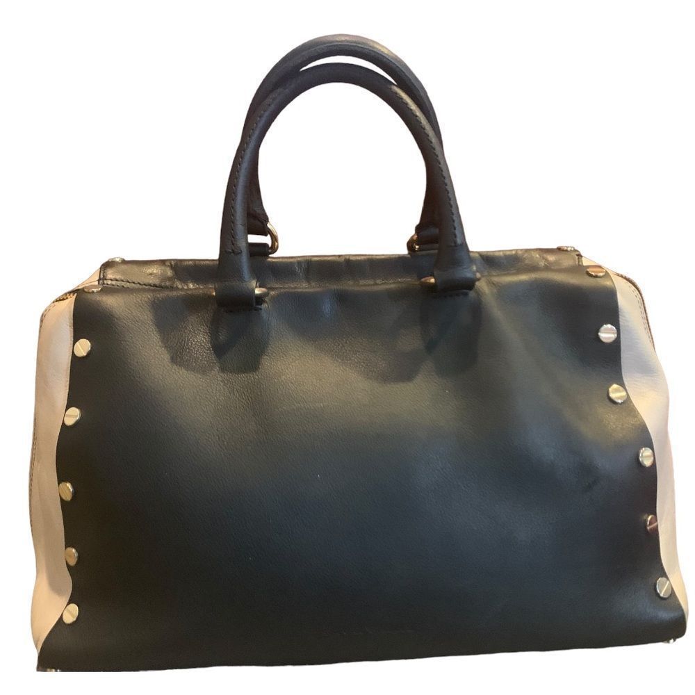 Emporio Armani Handbag Ladies Black and Cream Leather Satchel